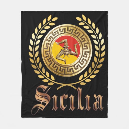 Sicile Drapeau et couverture cadeau Emblem (Devant)