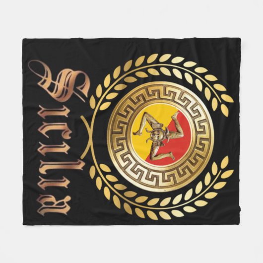 Sicile Drapeau et couverture cadeau Emblem (Devant (Horizontal))