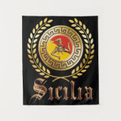 Sicile Drapeau et Tapisserie Emblem (Devant)