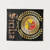Sicile Drapeau et Tapisserie Emblem (Devant (Horizontal))