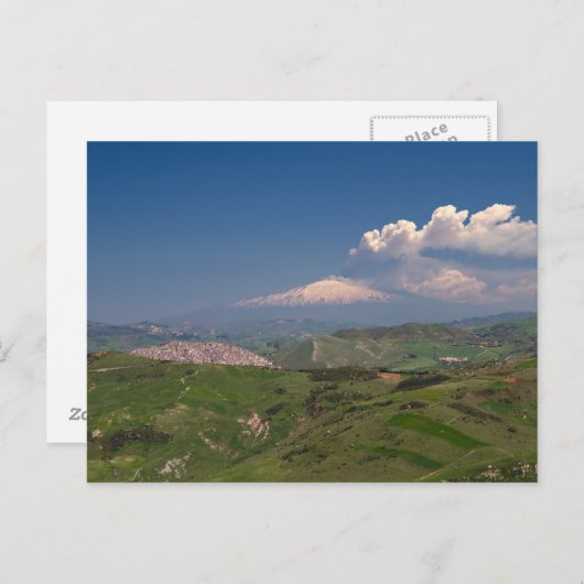 Sicile - Erupting Etna carte postale (Devant / Derrière)