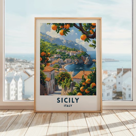 Sicile Italie Travel Imprimer Poster Art Mur Itali