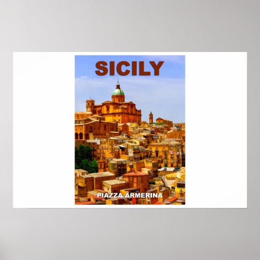 Sicile Piazza Armerina Affiche de voyage (Devant)