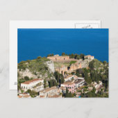 Sicile - Théâtre antique de Taormina carte postale (Devant / Derrière)