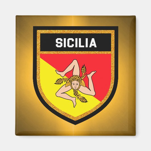 Sicilia Flag Magneet (Voorkant)