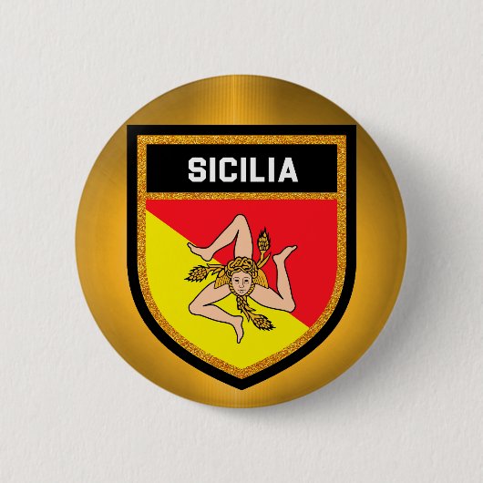 Sicilia Flag Ronde Button 5,7 Cm (Voorkant)