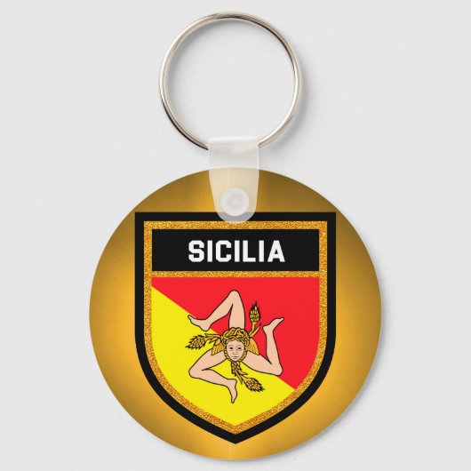 Sicilia Flag Sleutelhanger (Voorkant)