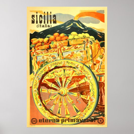 Sicilia, Italia, affiche de voyage (Devant)