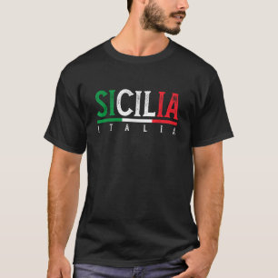 Sicilia Italia Vlag van Sicilië Trots Siciliaans I T-shirt