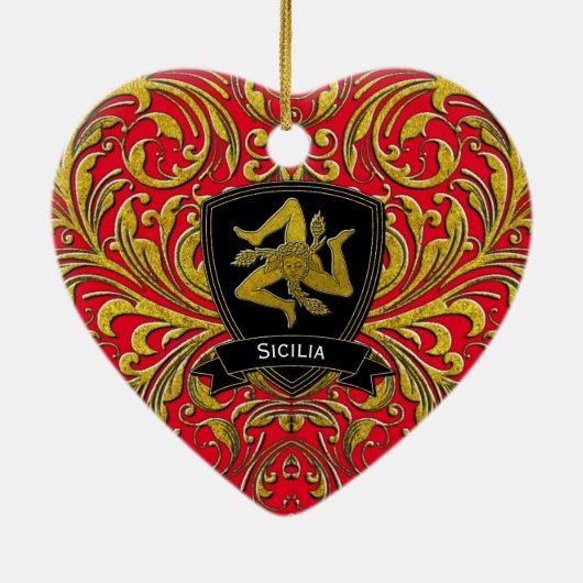 Sicilia Keepomwille Heirloom Heart Keramisch Ornament (Achterkant)