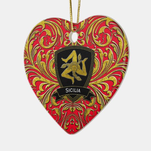 Sicilia Keepomwille Heirloom Heart Keramisch Ornament (Links)