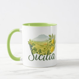 Sicilia Mt.Etna Design Mug Mok