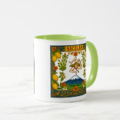 Sicilia Mt.Etna Trinacria Design Mug (Devant droit)