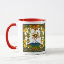 Sicilia Mt.Etna Trinacria Design Mug Mok