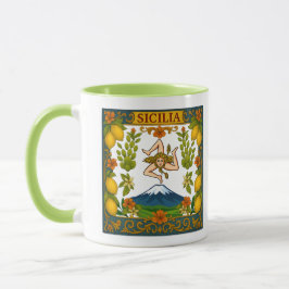 Sicilia Mt.Etna Trinacria Design Mug Mok