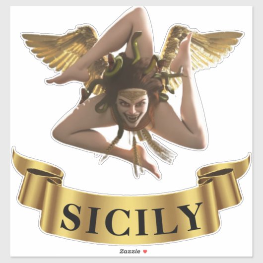 Sicilia Sicile Trinacrie Symbole Autocollant (Feuille)