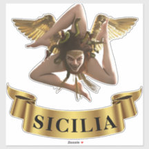 Sicilia Sicile Trinacrie Symbole Autocollant