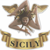 Sicilia Sicilia Sticker symbool Trinacria (Voorkant)
