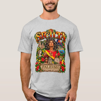 SICILIA Siciliaans ontwerp aangepaste naam PALERMO T-shirt