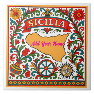 Sicilia Siciliaanse ontwerp tegel (aanpassen met n Tegeltje
