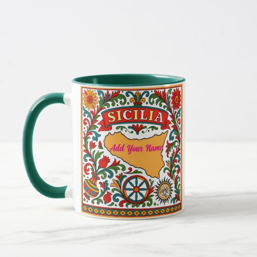 Sicilia Sicilian Design (customize with name) Mok (Links)