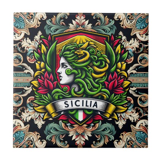 Sicilia Sicilian Design Tegeltje (Voorkant)