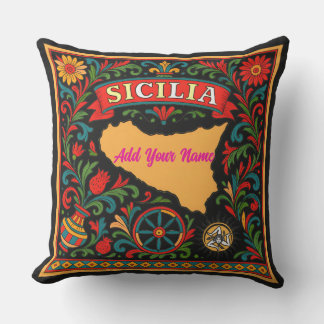 Sicilia Sicilian Design Tile (customize with name) Buitenkussen