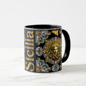Sicilia Sicilian Pattern Classic Mok, 11 oz Mok (Voorkant rechts)