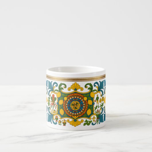 Sicilia Sicilian Pattern Espresso Cup Kop (Voorkant)