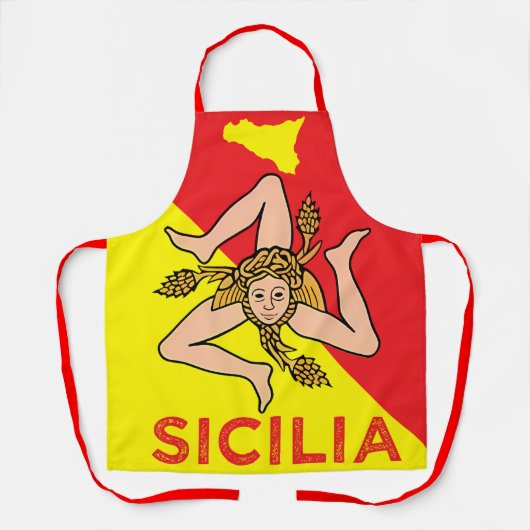 Sicilia Sicilië All-Over Print Schort (Voorkant)