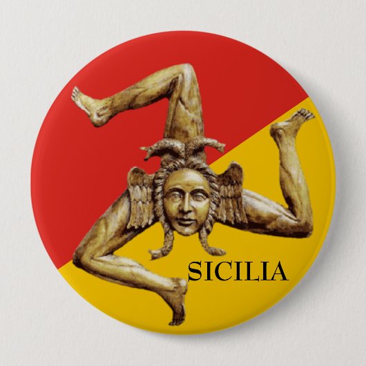 Sicilia (Sicilië) Ronde Button 4,0 Cm (Voorkant)