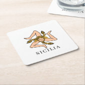 Sicilia Vierkante Kartonnen Onderzetter (Schuin)