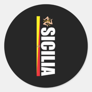 Sicilia Voetbal Trots Siciliaans Trinacria Vlag va Ronde Sticker