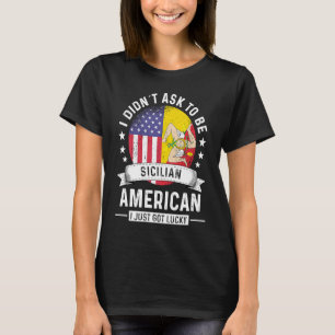 Siciliaans Amerikaanse Patriottische Grown Humor V T-shirt
