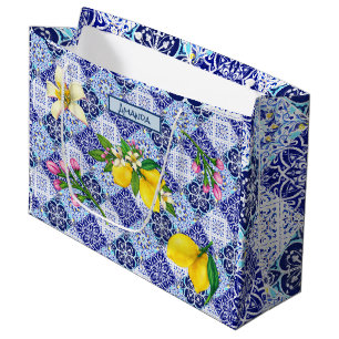 Siciliaans blauw Mediterraan citrus keramische teg Groot Cadeauzakje