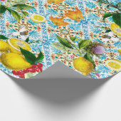 Siciliaans citroen- en  tegelpatroon cadeaupapier (Hoek)