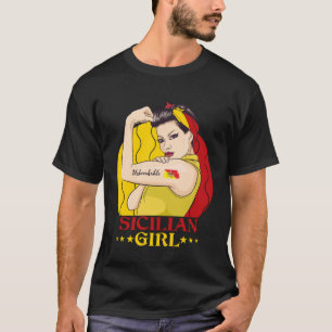 Siciliaans Meisje Onbreekbaar Sicilië Vlag T-shirt