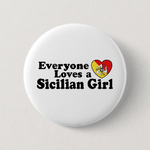 Siciliaans meisje ronde button 5,7 cm