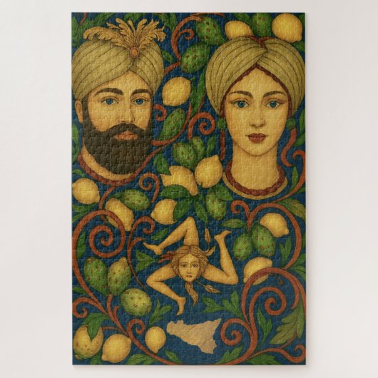 Siciliaans ontwerp legpuzzel (Verticaal)
