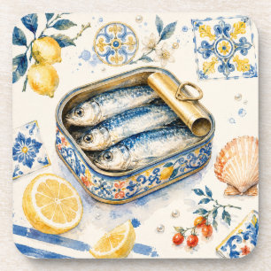 Siciliaans Sardine-waterverf Kunst Bier Onderzetter