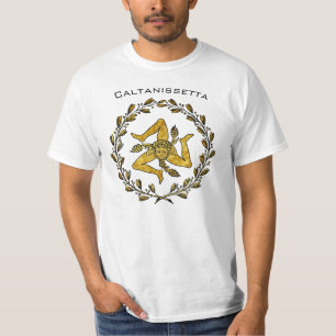 Siciliaans Trinacria en Olive Wreath Personalisere T-shirt