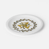 Siciliaans Trinacria Olive met uw achtergrond Papieren Bordje (Gekanteld)