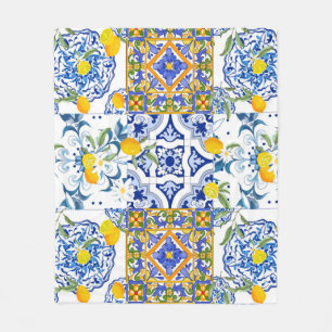 Siciliaans, zomer, citrusvlinder fleece deken