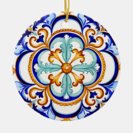 Siciliaanse barokbloem II Keramisch Ornament