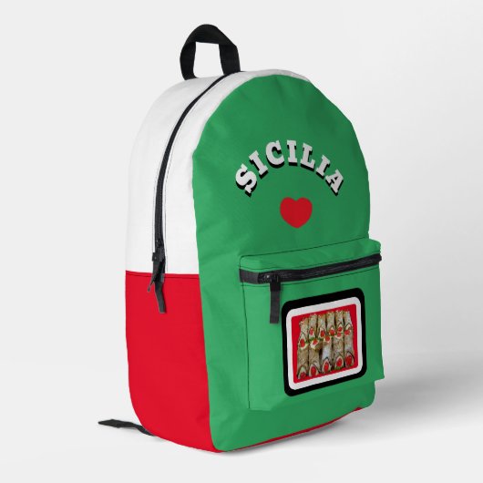 Siciliaanse cannoli gedrukte rugzak (Achterkant Hoek Links)