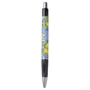 Siciliaanse Citroen, Blauwe Maiolica Tegel Pen