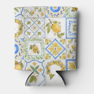 Siciliaanse citroenen Waterverf vierkant patroon Blikjeskoeler