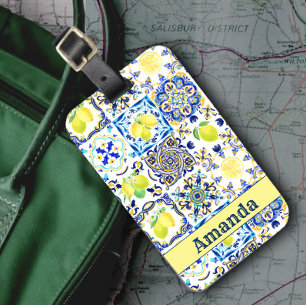 Siciliaanse citrus Mediterrane majolica Bagagelabel