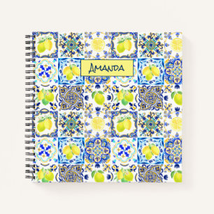 Siciliaanse citrus Mediterrane majolica Notitieboek