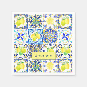 Siciliaanse citrus Mediterrane majolica Servet